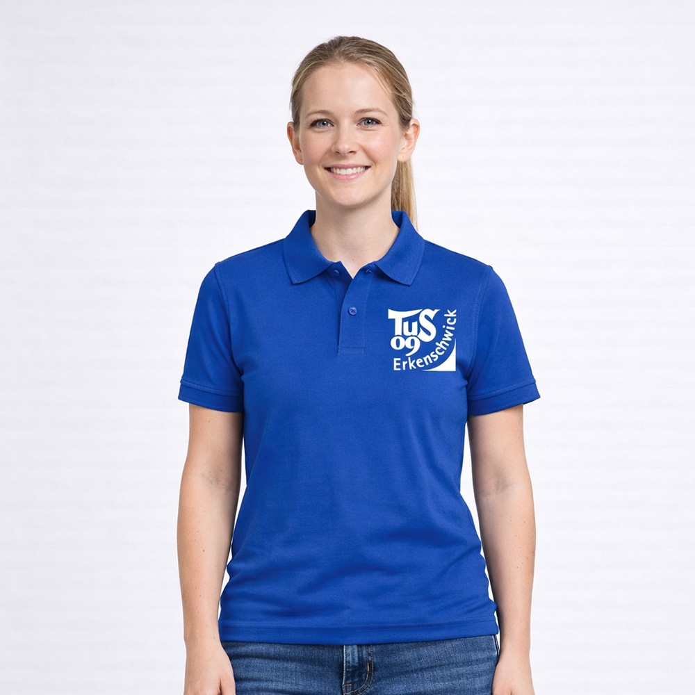 exner damen poloshirt mit Vereinsdruck TUS09 auf der Vorder- und Rückseite