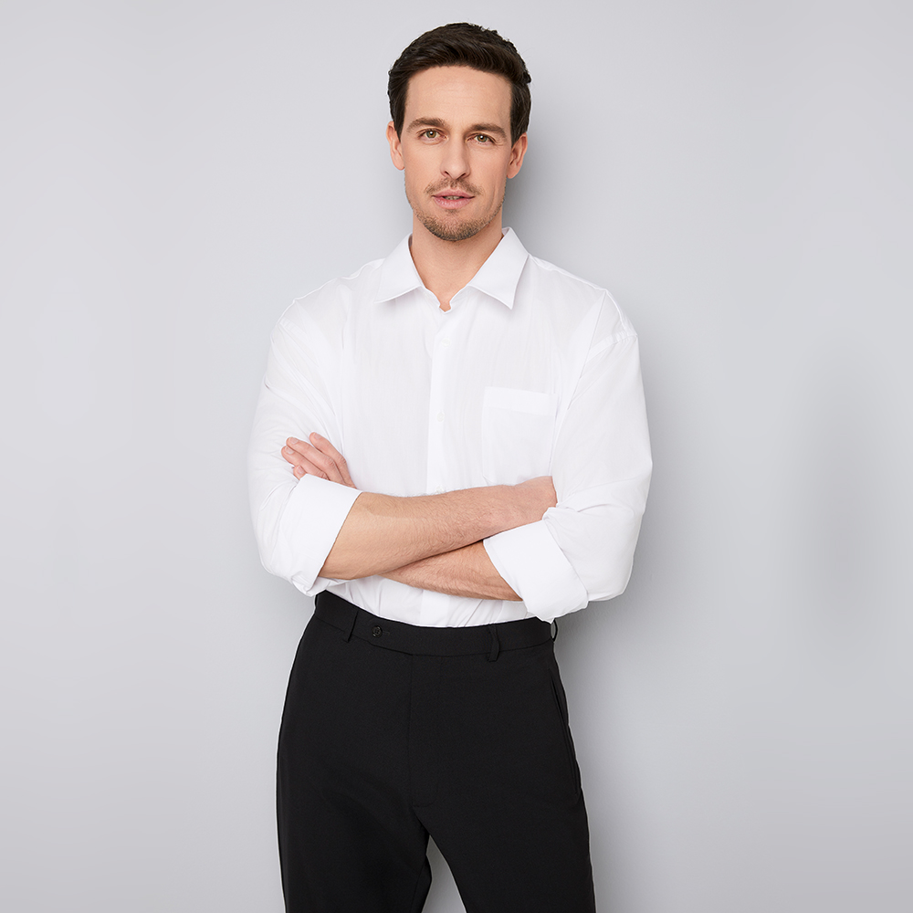 Herren Hemd Langarm.Kentkragen.Separate Brusttasche.Verstellbare Manschetten.Easy Care.