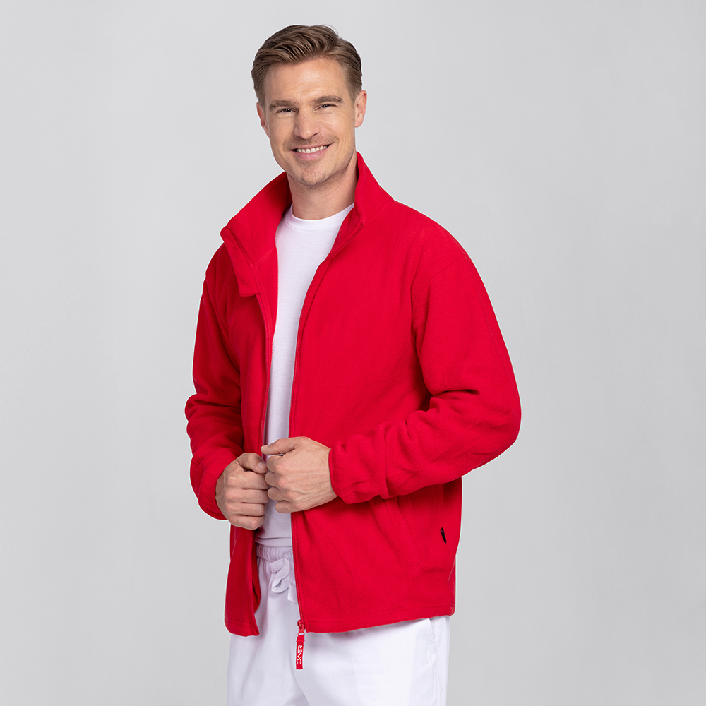 Herrenfleecejacke,offeneansicht-Reissverschluss-Exner-logo,2 Seitentaschen,