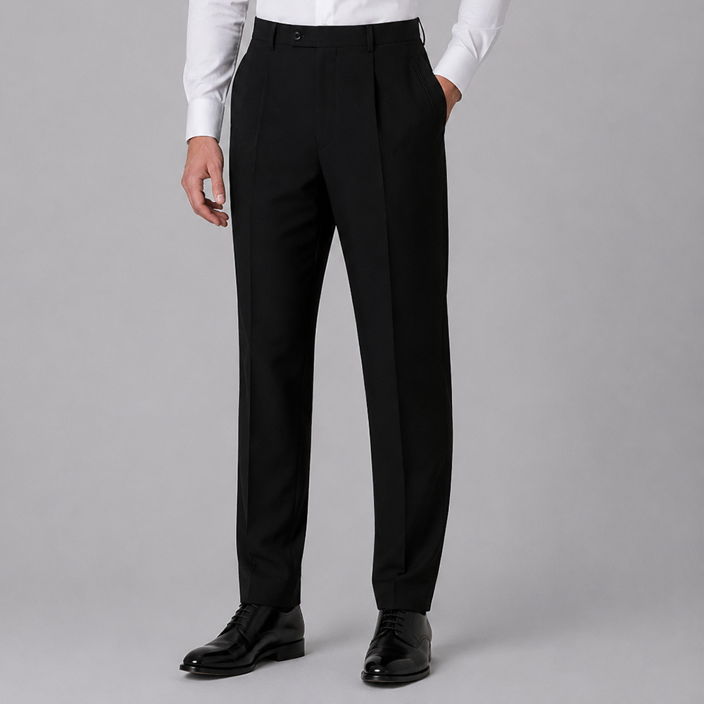 Herren-Hose,mit Kunstwildleder und 1 Bundfalte 1 Uhrentasche und Vorderhosenfutter.
