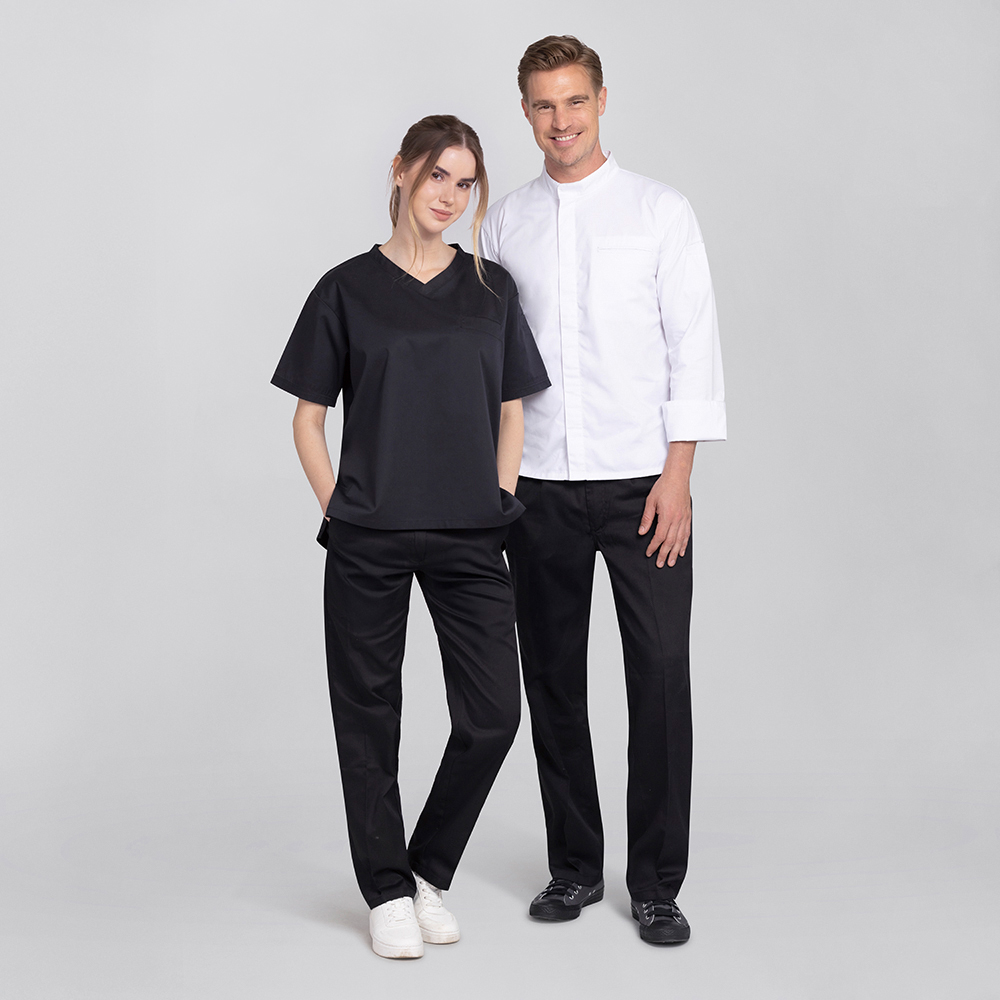 Element 6 of 8 (image) – Unisex chef's jacket, long sleeves, stand-up collar, press studs