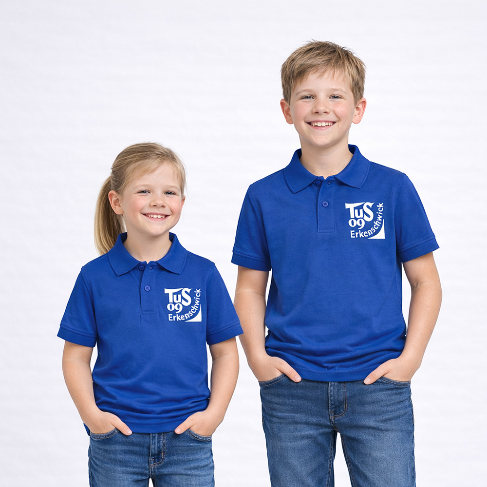 exner kinder poloshirt mit TUS09 Vereinsdruck auf der Vorder und Rückseite