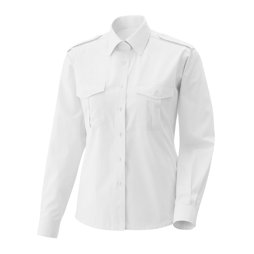 Damen-Pilotenbluse,halbarm,Kentkragen und schulterkappen mit 2 Brusttaschen,gerader Schnitt.