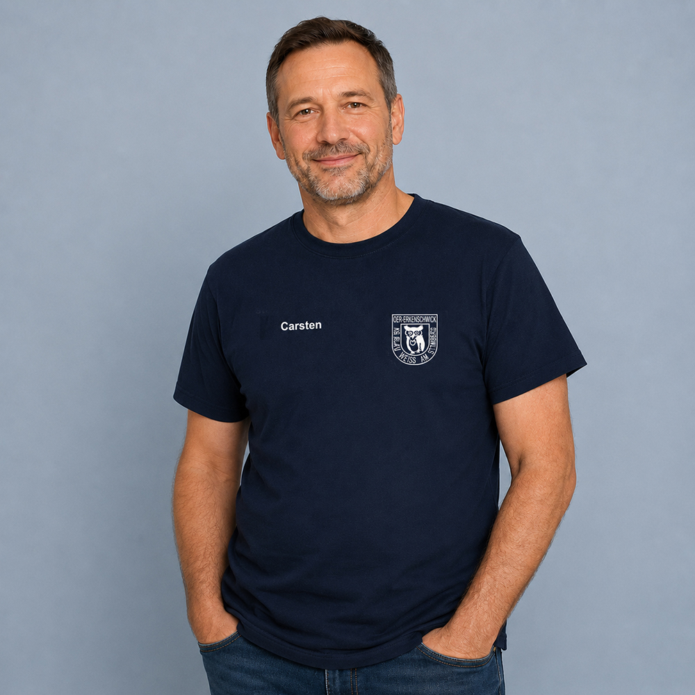 Unisex T-Shirt mit Vereinslogodruck auf der Brust
