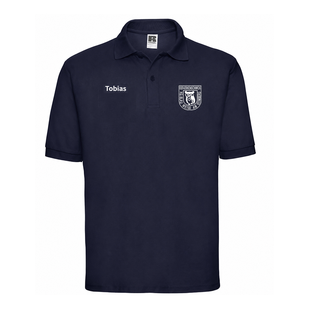 Herren Poloshirt mit Logostick und Namensstick