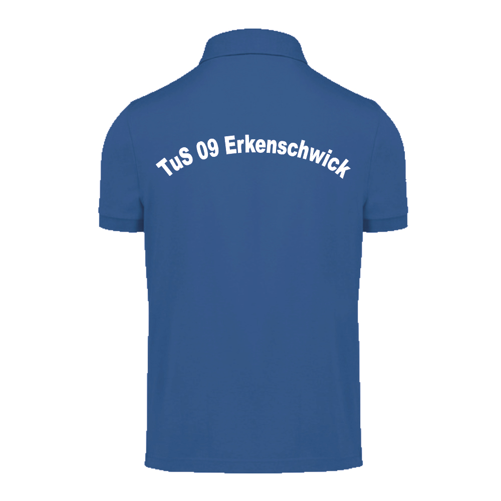Exner Poloshirt in royal blau mit Vereinsdruck vom TUS09