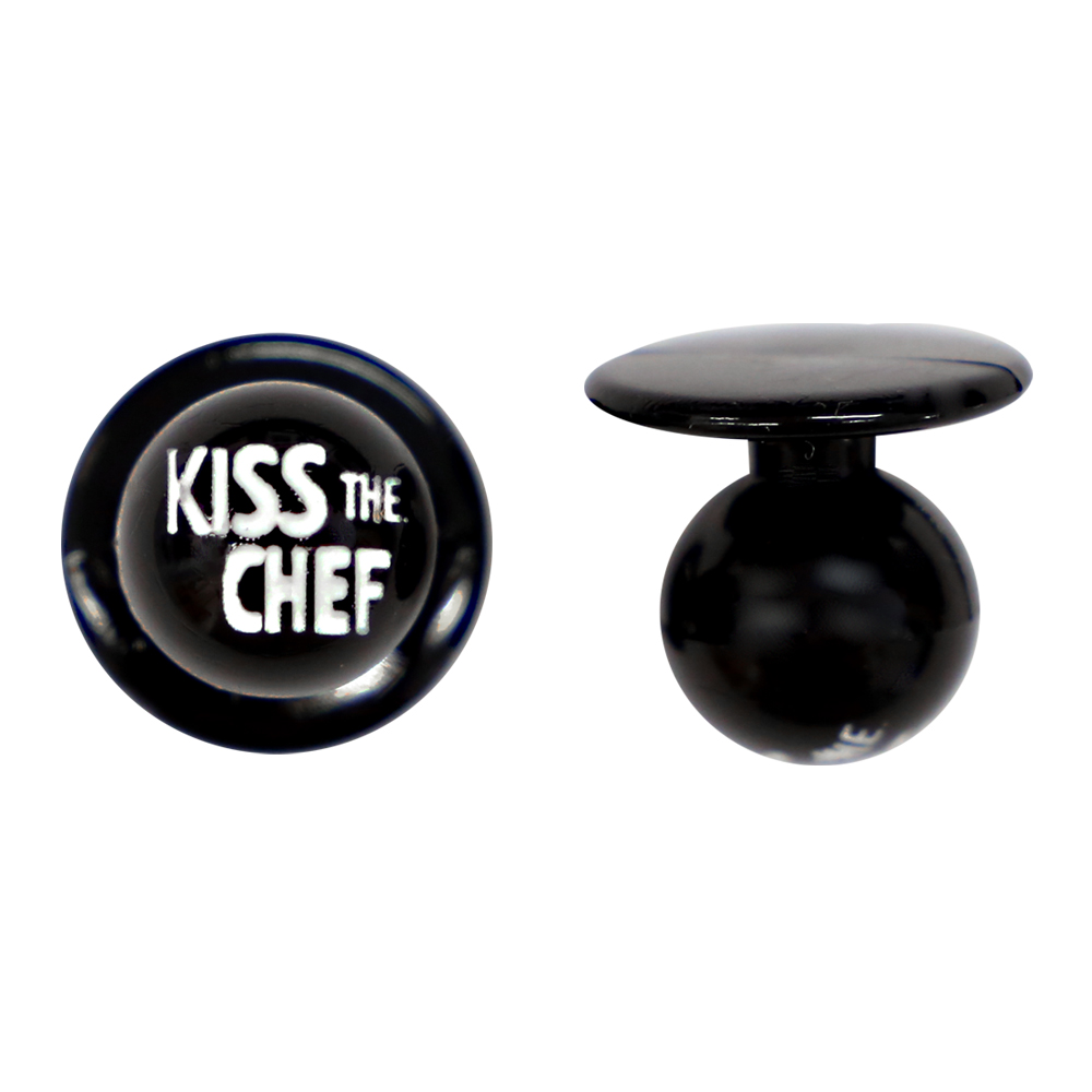 Kugelknöpfe schwarz Kiss the Chef (12 Stück)