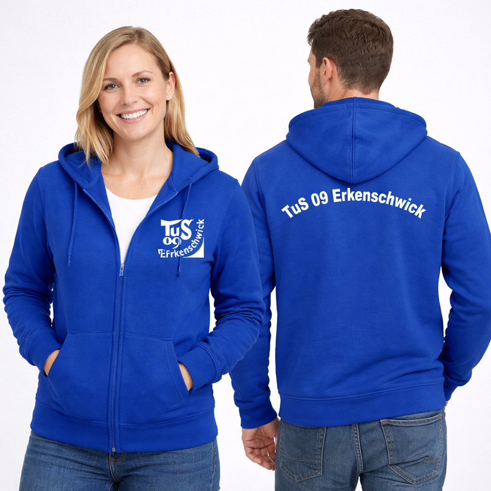 exner ziphoodie mit tus09 vereinslogo auf der Brust und auf der Rückseite