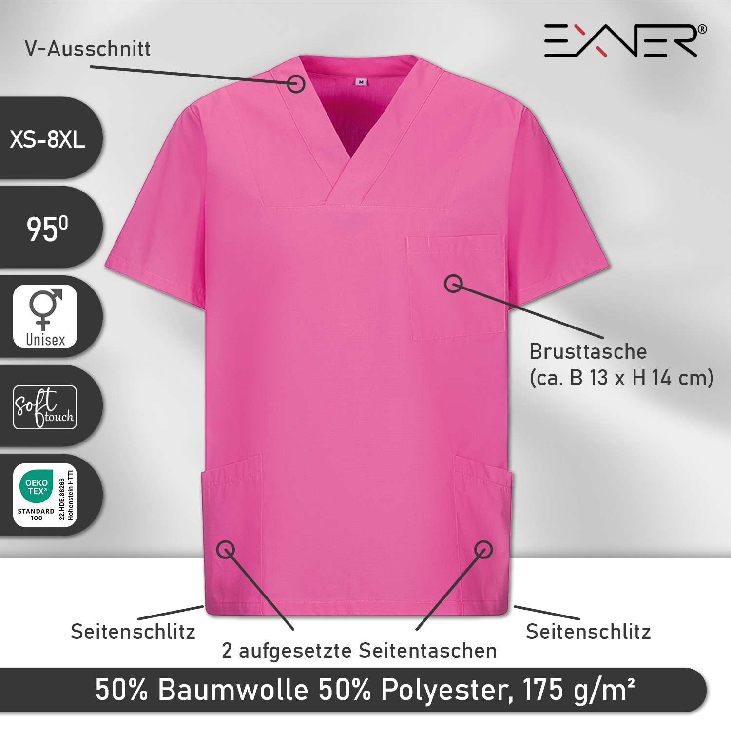 scrub col. hotpink size 2XL