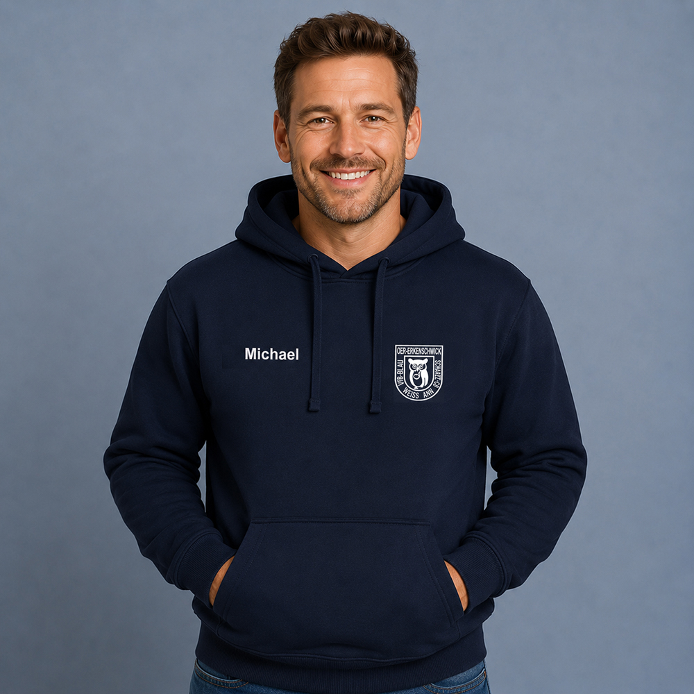 Herren Hoodie mit Logostick auf der Brust
